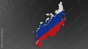 Russia map 3d. 3d map of Russia.