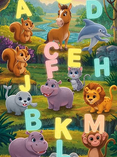 Aprende el abecedario con animales para niños