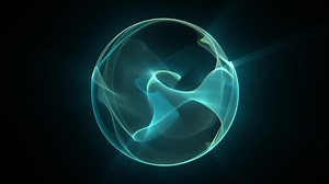 Liquid energy sphere with smooth waves slowly floating inside and soft glow effect on a dark background. Seamless vj loop animation of magic plasma orb for science and art performance. Looped 4K 60fps