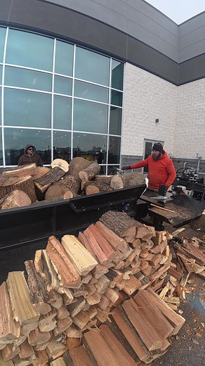 17 XS Connected to the Infeed Conveyor #conveyor #firewood #professional