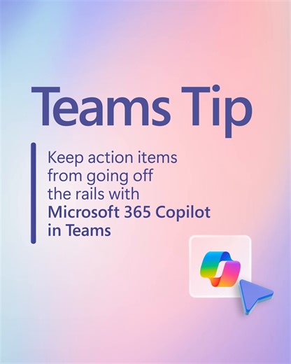 👋 Buried in chat chaos? Microsoft 365 Copilot in Teams finds the action items and builds your game plan so you can skip the scroll and get stuff done. Try it today! | Microsoft