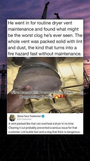 He went in for routine dryer vent maintenance and found what might be the worst clog he's ever seen.
