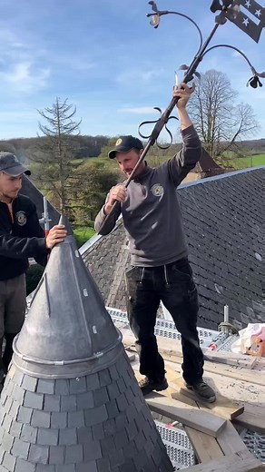 Rooftop Installation of a Weather Vane