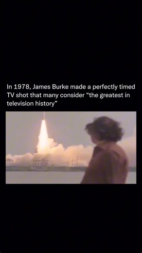 PastVue on Instagram: "James Burke filmed this moment in 1978 for his BBC series Connections, a program that explored how scientific ideas develop and link together over time. Near the end of an episode, he stands beside a launch tower and explains how modern technology can be traced back to earlier discoveries. As he finishes speaking, a rocket lifts off behind him at the exact perfect moment. The timing was not edited or added during post-production, and it happened exactly as shown. The shot 