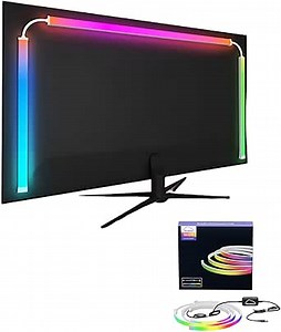 27 Inch Monitor Backlight - Immersive LED Strip with Screen Mirror Sync - PC and Mac Software Control - Gaming Setup Desktop Lights - 16M Colors Chasing Effects (27 inch)
