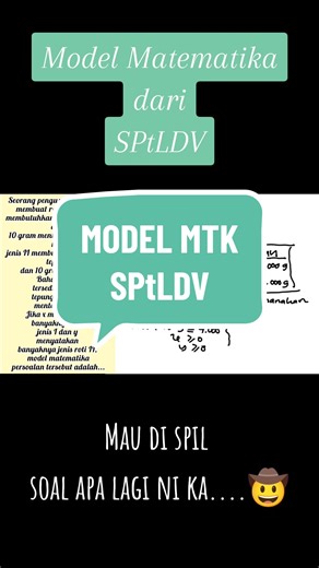 Model Matematika dari Sistem Pertidaksamaan Linier