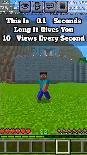 This Is 0.1 Seconds Long It Gives You 10Views Every Second #minecraft#trending#viral