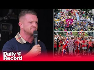Crowds gather for Tommy Robinson protest and counter-march in London