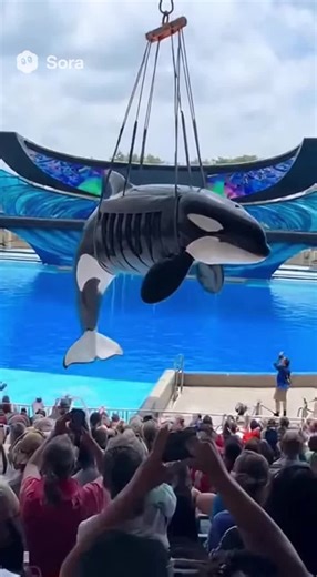 Shamu getting airlifted gone wrong! 🐳😨 #SeaWorld #Whale #Shamu #KillerWhale #GoneWrong