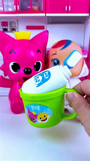 ASMR Unboxing Minnie Mouse & Pinkfong Bath Set Toys | Safisfying Toy Play Mini Kitchen Set #shorts