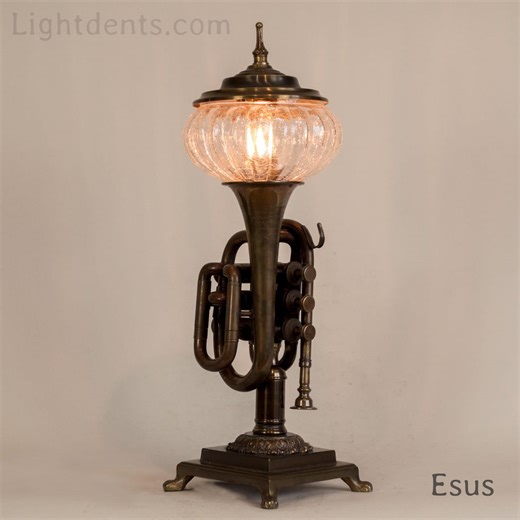 Pocket Trumpet Accent Lamp on Vintage Brass Base. - Etsy