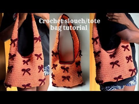 Easy to make crochet slouch/tote bag tutorial🎀 || Handmade || Beginner friendly