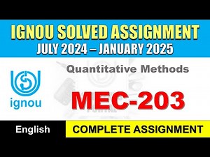 MEC 203 Solved Assignment 2024-25 || mec-203 solved assignment in English || July 2024 to Jan 2025