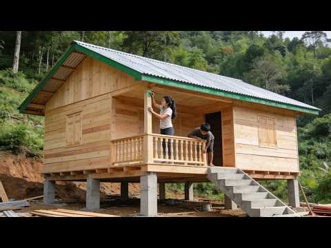 The woman and son built a wonderful two-story wooden villa. | By ‪@chucthihong1993‬
