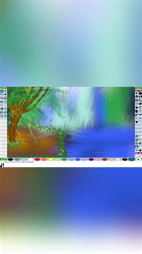How to draw beautiful scenery using Tux Paint step by step.