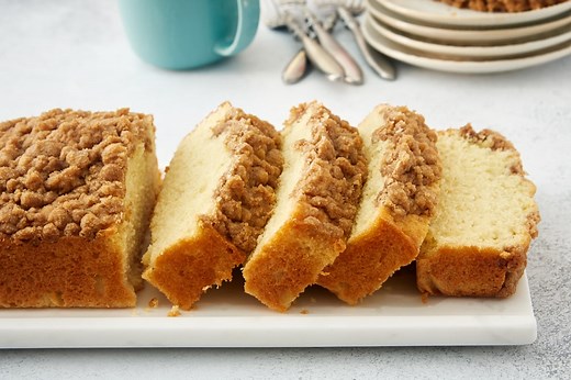 Easy Sour Cream Coffee Cake Loaf with Crumb Topping