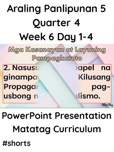 AP 5 Matatag Curriculum PowerPoint Presentation Quarter 4 Week 6 Day 1-4 #grade5matatag