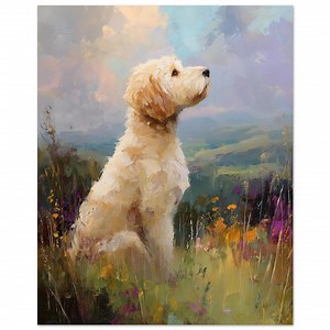 Cream Labradoodle Oil Painting Rustic Wall Art Print, Memorial Portrait Gift for Labradoodle Owner, Labradoodle Picture, Cream Doodle Art - Etsy
