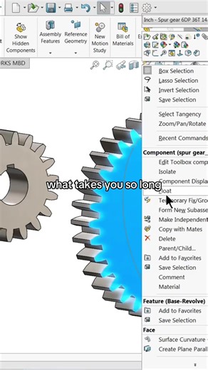 Efficient Spur Gear Design in CAD