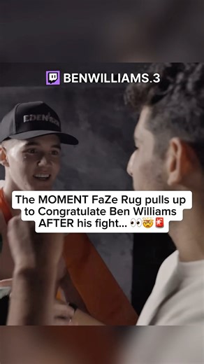 FaZe Rug PULLED UP to congratulate Ben AFTER his win..👀😳🚨#benwilliams #boxing #misfits #streamer