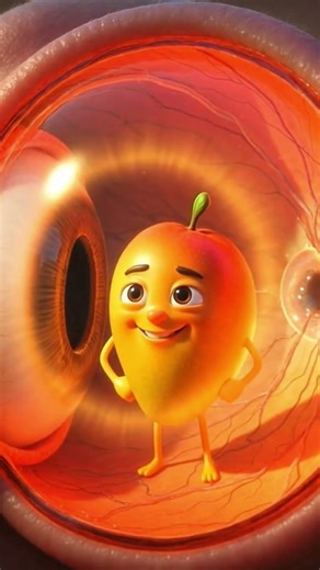 Mango Inside Your Eyes 🥭 | 3D Pixar-Style Vision Protection Animation #facts #science #short #mango