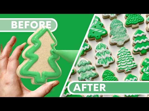 How to Decorate 8 Easy Christmas Tree Cookies with Royal Icing