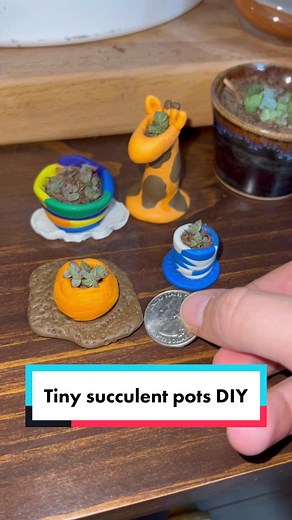 DIY Tiny Polymer Clay Succulent Pots