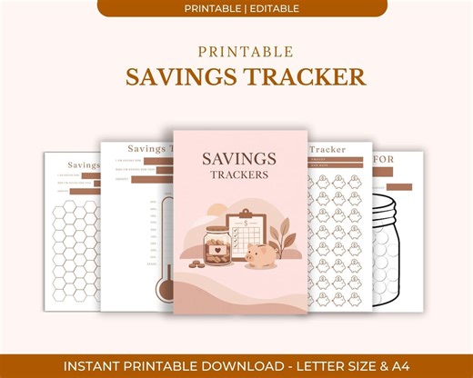 Savings Tracker Printable, Budget Planner PDF, Money Saving Challenge, Minimalist Finance Sheet - Etsy