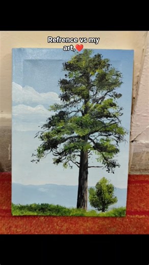 How to paint trees.. Tree oil painting🌲#trees #painting #oilpainting #viral #art #ytshorts