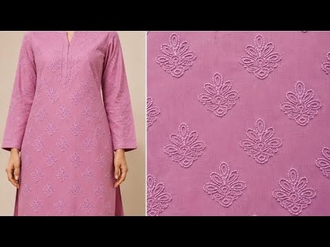 Very Easy All Over Chikankari Embroidery Design For Dresses/kurti/ Lucknowi Stitch Design For Dress