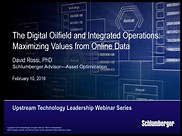 Webinar: Digital Oilfield and Integrated Operations