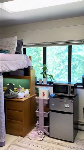 Cozy & Aesthetic College Dorm Tour 🪴✨​#DormTour #RoomDecor #CollegeDorm