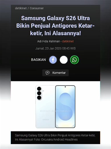 Samsung Galaxy S26 Ultra: Inovasi Tanpa Screen Protector