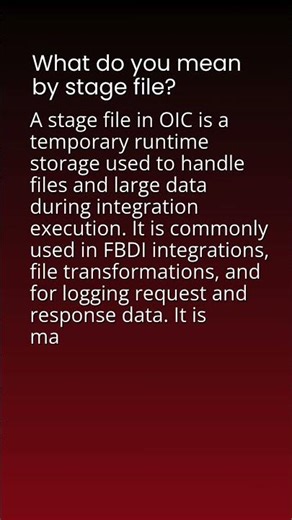 OIC Interview Q&A|What do you mean by stage file #oicintegration #stagefile #oic #interviewquestions