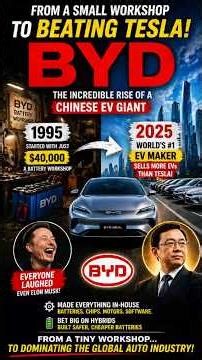 BYD Rise⚡ From $40K Startup to Beating Tesla 🚗🔥 #byd