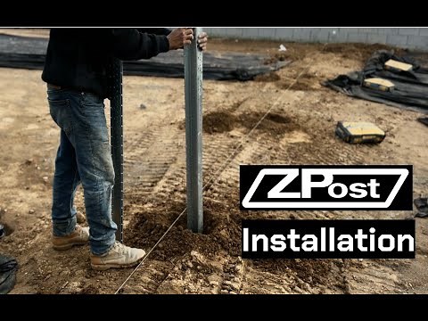 Z Post Installation - Galvanized Metal Fence Post
