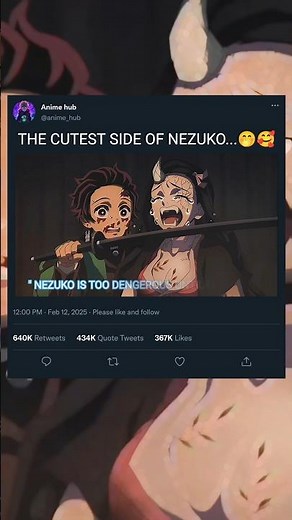THE CUTEST SIDE OF NEZUKO...🤭🥰#anime #mitsurikanjori #animegif #demonslayeredit #demonslayer