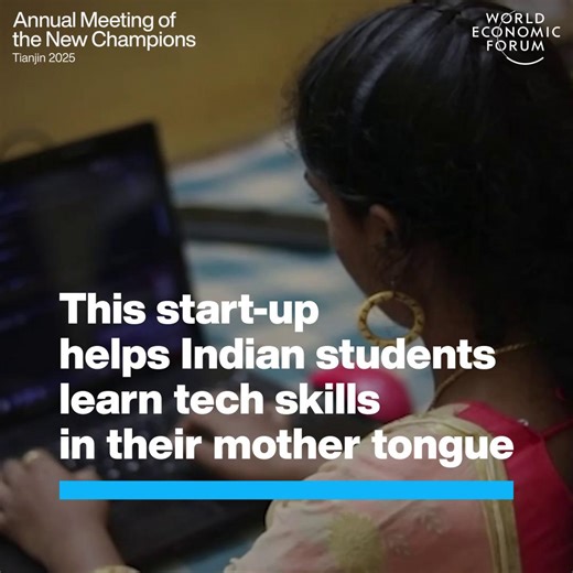 This start-up makes #programming lessons accessible in local #languages, helping to break down barriers to employment in #India. CEO Rahul Attuluri explains how. NxtWave is a World Economic Forum Technology Pioneer. Learn more about the linguistic diversity gap in #AI: https://ow.ly/MVqG50W9U3v How can we harness the power of emerging technologies and #entrepreneurship to build resilient economies, transform industries and shape a #sustainable future? This will be a key focus at our Annual Meeti