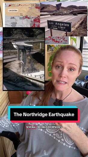 The Northridge earthquake occurred on January 17, 1994 and it dramatically impacted both Southern California and earthquake science. Structural damage was widespread. Several freeway overpasses collapsed, and many buildings experienced severe damage. This quake caused Fifty-seven fatalities, thousands of people were injured, and economic losses were estimated between 20 and 25 billion dollars. #earthquake #northridge #geology #history #fyp