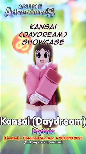 April Fool Unit Kansai (Daydream) Showcase | Roblox | #roblox #showcase #animeadventures