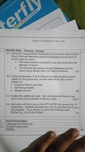 GRADE 11 TOURISM SKILLS TASK - 2025ROVOS RAIL - Pretoria - Du... | Filo