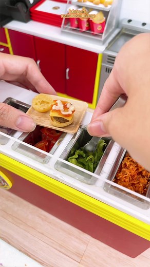 The World's Tiniest Fast Food Restaurant! 🥳 grab yours now at realminiworld.com 🥳 i spend more than a year working on this set 🥲 i cry when its finally done! #asmr #minibaking #tinybaking #ちびめし #ミニチュアフード #ガチャガチャ #ミニチュア #minicooking #tinyfood #miniaturekitchen #minibaking