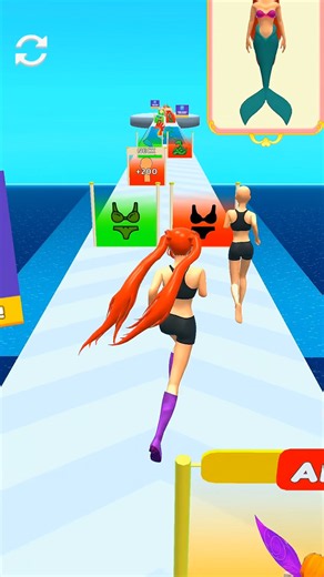 😊😽 Build A Girlfriend Super Mermaid Dress Challenge Run Gameplay 🎮‼️ #gameplay #games #shorts