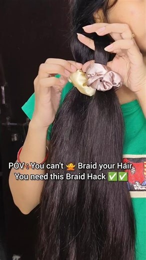 If you can't braid your hair Try this Braid Hack ✅ ✨ #shortsforgoals #hairstyle #hairtutorial #hair