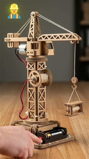 Miniature Construction Cardboard Crane #shorts #diy