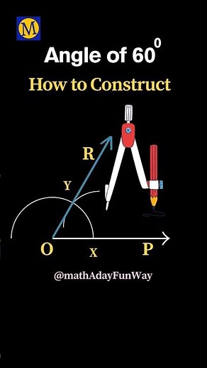 Angle of 60 degrees| How to construct #geometricconstruction