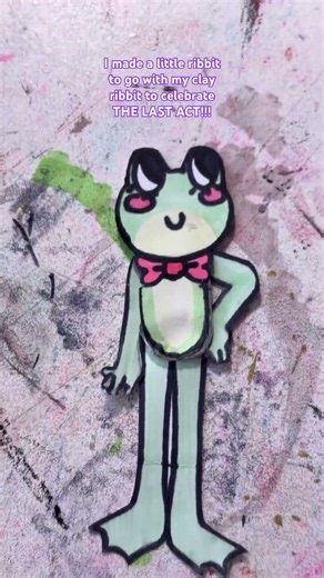 I made ribbit out of a soda can tab , hot glue and paper