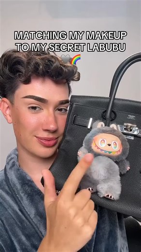 James Charles on Instagram: "I’m officially obsessed with Labubus 😅🌈 #labubu #makeup #popmart"