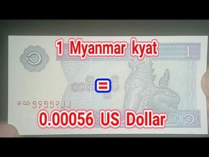 Myanmar kyat and US Dollar exchange rate