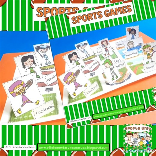 Rosamelia on Instagram: "A little freebie for you 🎁!Sports Games for ESL | Vocabulary and Grammar Activities, go to the blog post and click on the link: https://eflelementaryresources.blogspot.com/2025/11/sports-games-for-esl-vocabulary-and.html Playing sports-themed games during the unit help learners practice sports vocabulary and grammar structures naturally. By moving, speaking, matching, and interacting with others, students develop stronger listening, speaking, reading, and thinking skill